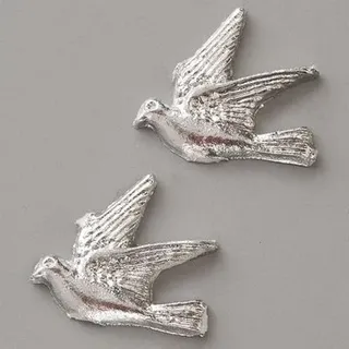Efco Wachsdeko Taube 30 mm 2 Stück Silber Brillant