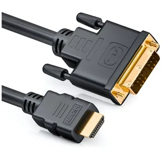 deleyCON 1m DVI-Kabel Schwarz