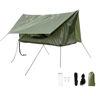 Jssevn - Camping-hängematte Mit Moskitonetz Mit Reißverschluss, Kippschutz, Sonnendach, Für Den Außenbereich
