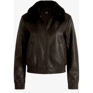 Zero Kunstleder-Jacke mit Kunstfellkragen Schwarz 42