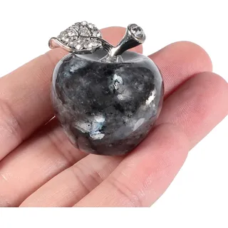Lovionus89 Labradorit Apfel Figur – Heilkristall Schutzstein Energiestein Deko | 3,3cm Naturstein Geschenk
