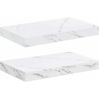 Maison Exclusive - Wandregal 2 Stk. Weiß Marmor 40 X 23,5 X 3,8 C