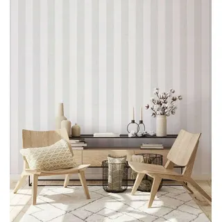 Marburg Vliestapete Blockstreifen Textilstruktur Grau Creme Glitzer 34409 Shades Iconic