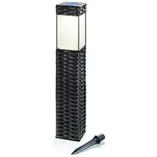 esotec LED Gartenleuchte Esotec Solarleuchte Rattan, 3500K warmweiß, Höhe 50 cm, Gartenleuchte