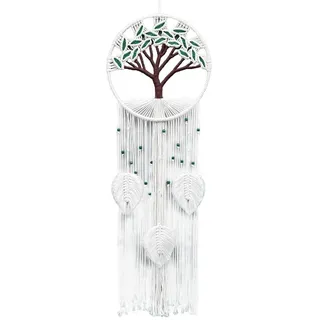 ISAKEN Traumfänger Makramee Baum Design Boho Gewebte Wandbehang Handgemachte Große Traumfänger Ornament für Wand Kunst Hängend Wohnung Deko für Schlafzimmer Kinder Jungen Mädchen