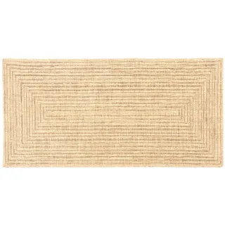 KARAT Outdoorteppich Tiffany Stilvoller Außenteppich in Jute Optik Beige 80 x 150 cm