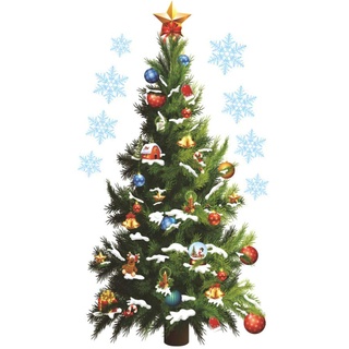 Amosfun weihnachtsfenster aufkleber entfernbarer weihnachtsbaum diy wand fenster tür wandtattoo aufkleber