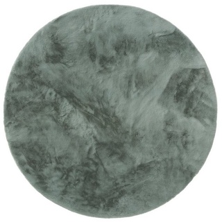 Fellteppich Dave, benuta, rund, Höhe: 21 mm, Kunstfaser, Berber, Ethno-Style, Wohnzimmer grün Ø 80 cm x 80 cm x 80 cm x 21 mm