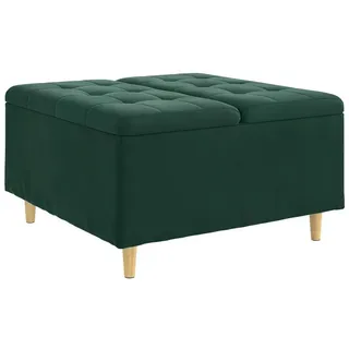 vidaXL Aufbewahrungsottomane Samt 80 x 80 x 45 cm Dunkelgrün
