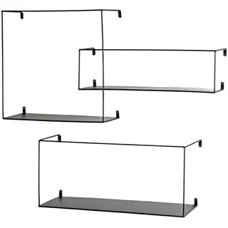 Haku-Möbel Wandregal 3er Set 40 x 18 x 40 cm Schwarz