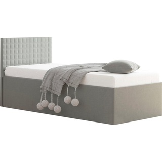 Westfalia Schlafkomfort Polsterbett, mit Bettkasten bei Ausführung mit Matratze grau 128 cm x 210 cm x 33 cm