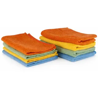 Aqua Clean Kristall Piquet Geschirrtücher Set, 8-teilig, 60x40cm & 30x40cm, Hochsaugfähig, Streifenfrei