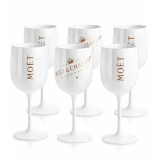 Acryl Champagnergläser 6er Set – Bruchsichere Sektgläser – Leicht, elegant & wiederverwendbar – passend für Moët & Chandon - Weiß
