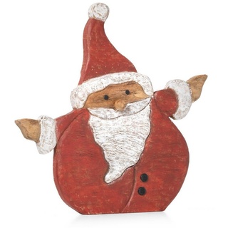 Moritz Dekoobjekt Weihnachtsmann Figur Santa Claus 48 cm, Holz, Tischdeko, Fensterdeko, Wanddeko, Holzdeko, Weihnachtsdeko weiß