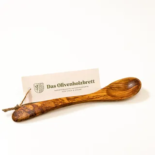DAS OLIVENHOLZBRETT®Esslöffel/Müslilöffel/Holzlöffel/Löffel/20cm | klassischer Löffel aus Olivenholz/hochwerig und langlebig/Küchenhelfer aus Holz/Holzlöffel