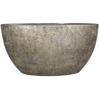 INNA-Glas Blumentopf Ovaler Keramiktopf mit Maserung, Gold, 49x20x25 cm goldfarben