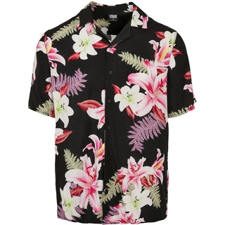 Urban Classics Kurzarmhemd - Viscose AOP Resort Shirt - S bis 3XL - für Männer - Größe S - multicolor - S