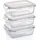 GRIZZLY Frischhaltedose braun rechteckig 1 04 l 3-teiliges Set