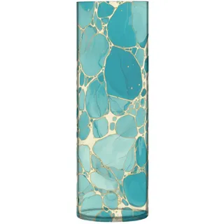 Kunststoffvase mit unregelmäßiger Maserung, Türkis, 30 x 10 cm, unzerbrechliche Vase für Wohnzimmer, Schlafzimmer, Party-Dekoration, Florero para sala