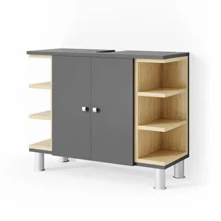 Vicco Waschbeckenunterschrank Aquis 79,6 x 64 cm Anthrazit