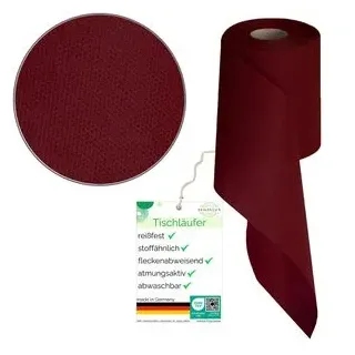 Sensalux Tischläufer 69704987, waschbar, bordeaux, aus Vliesstoff, auf Rolle, 15 cm x 25 m