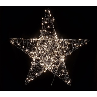 Spetebo Deko Weihnachts Stern mit 80 warmweißen LEDs - 38x38 cm - Weihnachtsdeko Innen Außen zum Aufhängen