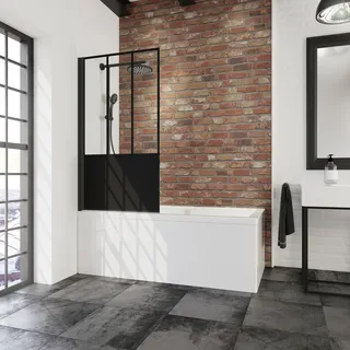 Schulte Badewannenaufsatz ''Atelier 5'' 1-teilig 140 cm x 80 cm mattschwarz