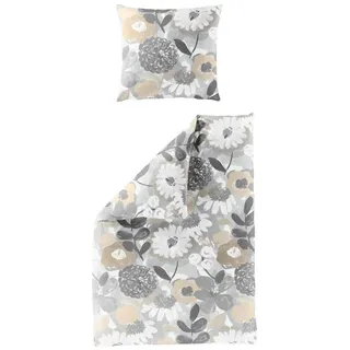 BIERBAUM Mako-Satin Beige 135 x 200 cm + 80 x 80 cm