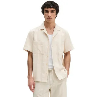 Marc O'Polo Kurzarmhemd mit Streifenstruktur Beige XL