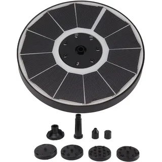 Solar-teichbrunnen, 3,5 W Rgb-led, 900 Mah Akku, 8 Düsen, Schwarz, Durchflussrate 190 L/h, 65 Cm Strahlhöhe, Autarkes Design, Gartengerät, Kabellos