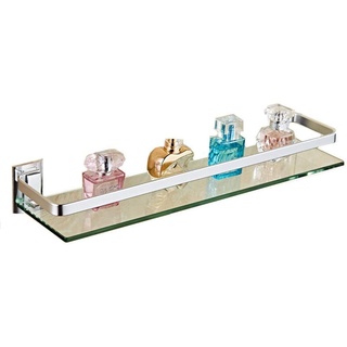 YHJZSM Badezimmer-Glasregal für Zuhause, Elegantes und einfaches, an der Wand montiertes Aluminium-Badezimmer-Hängeglas-Einzelschicht-Glasregal (50 cm)