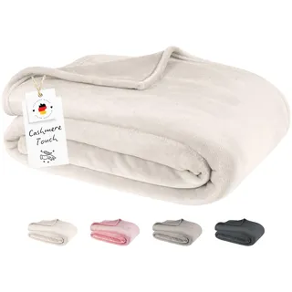 Carpe Sonno Kuscheldecke Flauschig Decke Beige Creme | Fleecedecke 150x200 Wohndecke Bettüberwurf Wohnzimmer Couch Sofa Überwurf Blanket | Wohn- & Kuscheldecken 150x200 Weich & Warm