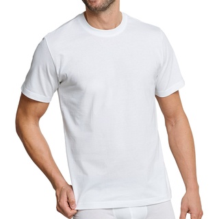 SCHIESSER Herren American T-Shirt 2er Pack - 1/2 Arm, Unterhemd, Rundhals Weiß S