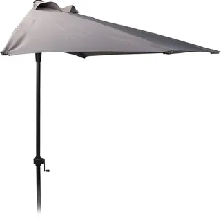 PROGARDEN Sonnenschirm 320 x 250 cm hellgrau halbrund