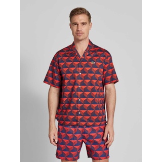 Relaxed Fit Freizeithemd mit grafischem Muster Modell 'SUMMER', Rot, 43