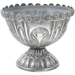 GANAZONO Vintage Blumentopf aus Eisen Silber Dekorativer Pflanztopf für Garten und Party Dekoration Rustikaler Metallblumentopf für Pflanzenliebhaber im Klassischen Stil