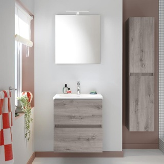 Burgbad Rocio Badmöbel-Set Waschtisch mit Waschtischunterschrank und Spiegelschrank B: 60.5 SGYQ060LF6225