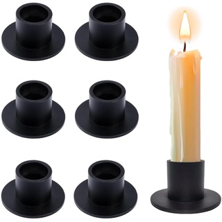 6 Stück Schwarze Kerzenständer,Retro Candlelight Dinner Kerzenhalter, für Wohn,Esszimmer und Schlafzimmerdekoration Kamindekoration