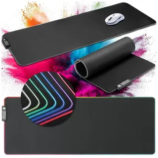 Xantron Gaming Mauspad Großes LED Mauspad RGB 800x300 XXL mit perfektem Glide, Schreibtischunterlage Gaming