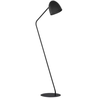 Stehlampe in Schwarz Metall Schirm H:146cm Wohnzimmer Büro Sofa Lampe SARE