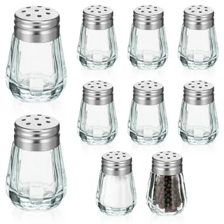 RORPOIR Salzstreuer Mini Glas 10 Stück Set Gewürzflasche Küchenbedarf Salz Und Pfefferstreuer Klein Praktisch Für Kochen Grill Camping