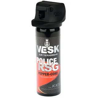 VESK Pfefferspray 63ml in versch. Sprüharten (z.B Gel, Schaum) - hochdosiert und extrem wirksam - legal mitführbar (Breitstrahl/Fog)