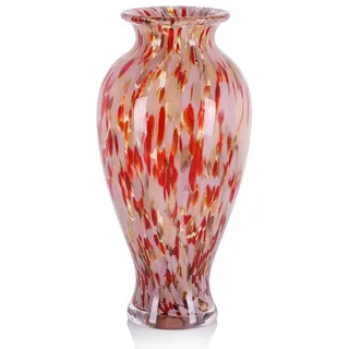 LuxusKollektion Dekovase Vase Rot mit Konfetti 30cm (1 St) bunt|rot