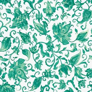 Glööckler Pompöös Provence Vliestapete  (Grau/Grün, Floral, 10,05 x 0,53 m)