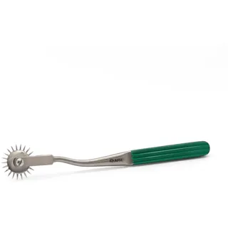 Zackenrad | Nervenrad | Nadelrad | Wartenberg | Sensibilitätstest | Neurotest | EDELSTAHL | color metallic | grün