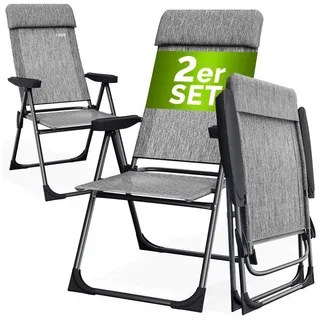 CASARIA Gartenstuhl 73 x 73 x 108 cm grau 2 St.
