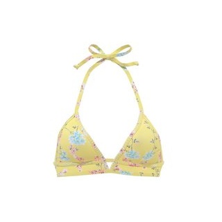 SUNSEEKER Triangel-Bikini-Top Damen gelb-bedruckt Gr.32 Cup A/B