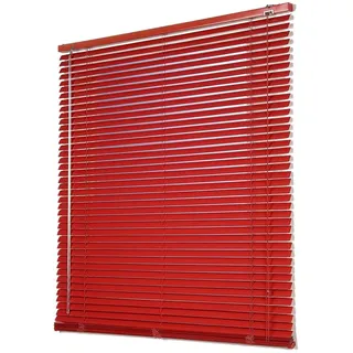 Jalousien Rot 50/60/70/90/100/115cm Breit,Metall Aluminium Jalousie Für Fenster,25mm Lamellen Rollläden Jalousette,Verdunkelungs Horizontal Jalousetten,Sichtschutzvorhänge,W×H-50×140cm(20*55in)