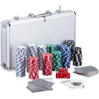 Relaxdays Pokerkoffer mit 300 Laserchips