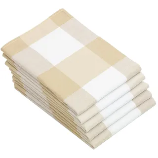 ZOLLNER Geschirrtuch, (Spar-Set, 5-tlg), 50 x 70 cm, 100% Baumwolle, vom Hotelwäschespezialisten beige|braun